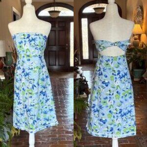 Moda International Y2K Corset like Strapless cut out back sun dress size 8